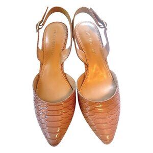 The Limited Pointed Toe Snakeskin Sling Back Pinkish Tan Pumps Heels Size 7.5